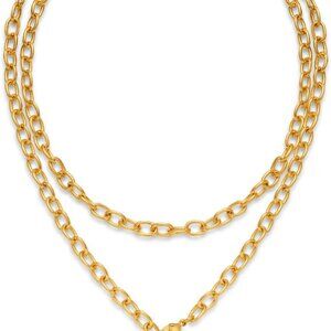 Gold Heart Pendant Necklace for Women Puffy Heart Necklace Beads Chain Necklace